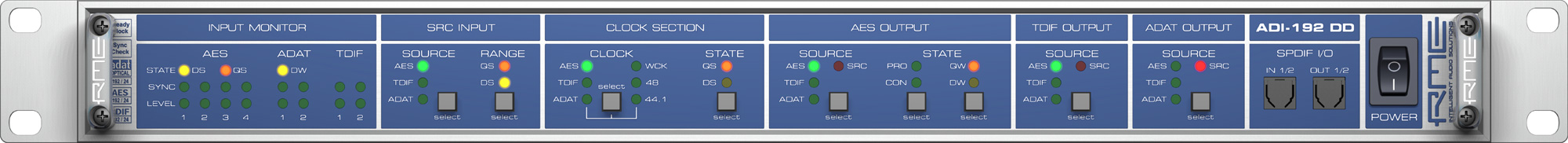 ADI-192 DD 192 kHz 8-Channel AES/EBU.ADAT.TDIF Format/Samplerate-Converter